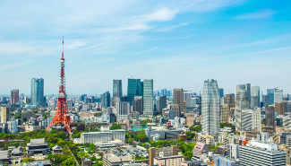 Tokyo Tower und Stadtviertel Minato-ku